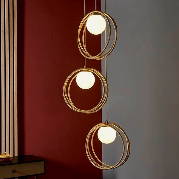 Loop brushed gold multi pendant